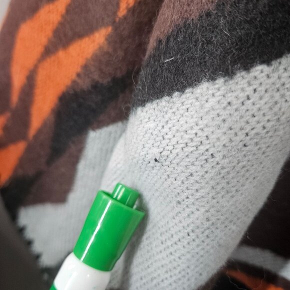 Old Navy Shawl Poncho Open Sweater Cashmere Blend Knit Western Striped Geometric - Picture 9 of 10